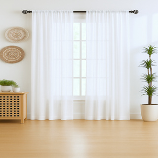 Cortina Voil Flame Linho Luxo 8,00x2,30 Sala Varão Passante em Oferta na Shopee