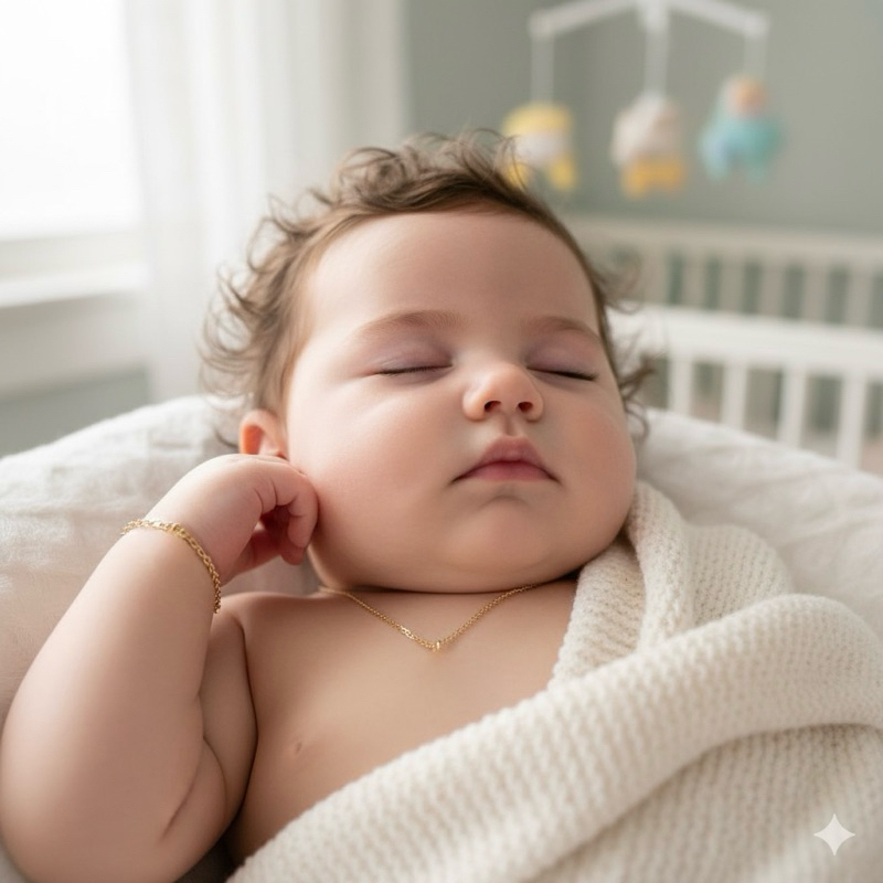 conjunto corrente e pulseira bebê e infantil  folheado a ouro 18k