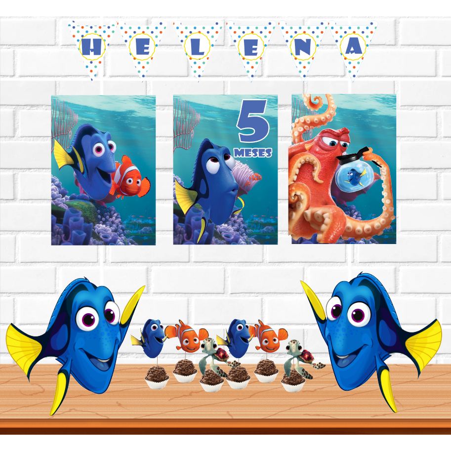 Procurando Dory kit festa só um bolinho decoração infantil lembrancinha mimo personalizado para aniversário/mesversário