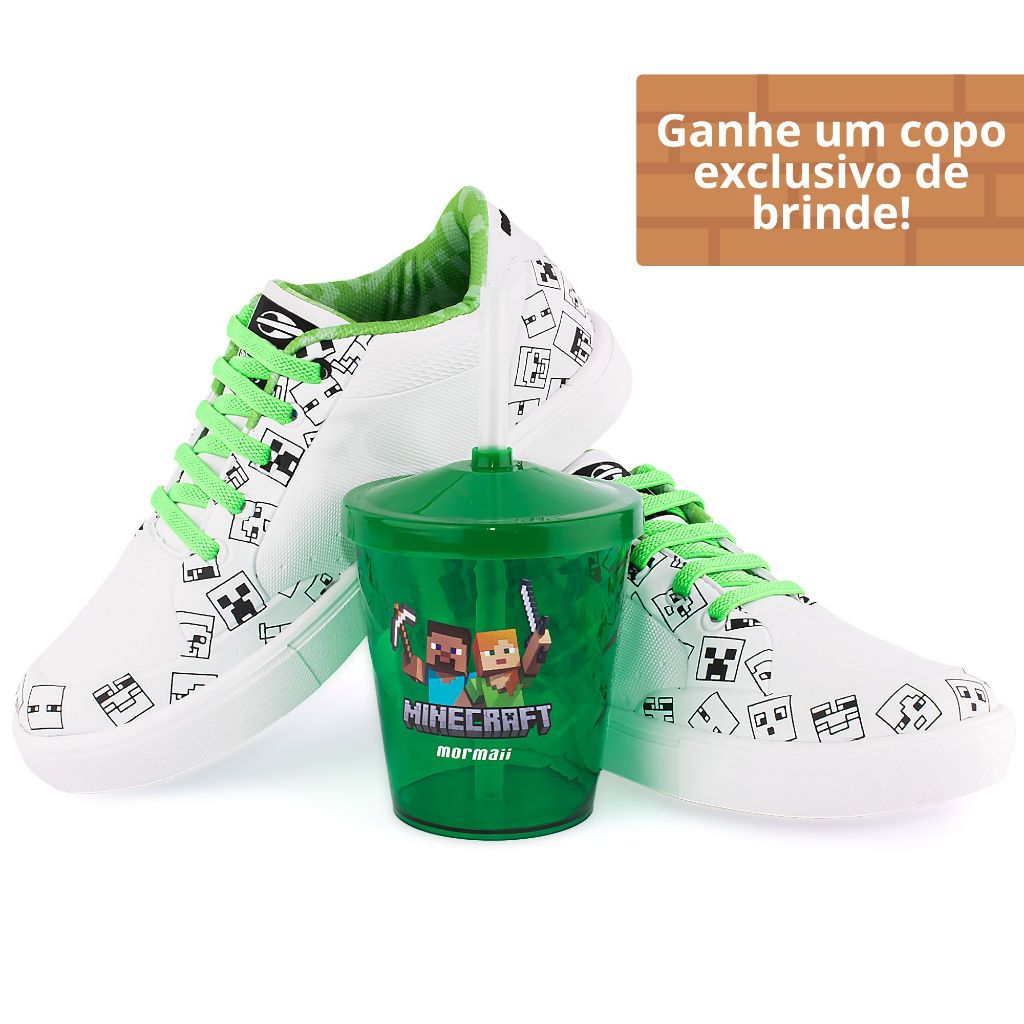 Tênis Mormaii Infantil Urban Free Kids Minecraft Original Branco em Oferta na Shopee