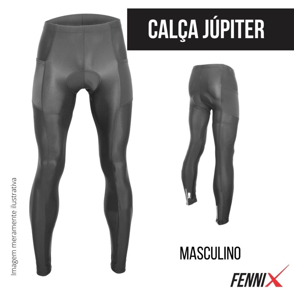 CALÇA CICLISMO MASCULINA LYCRA POWER COM BOLSO