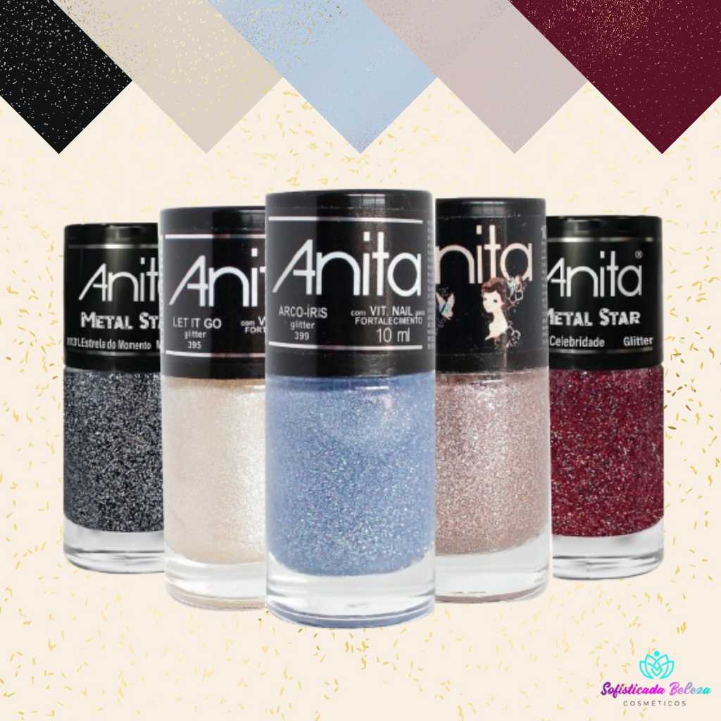 Esmalte Anita Glitter  (Cor a Escolher) em Oferta na Shopee