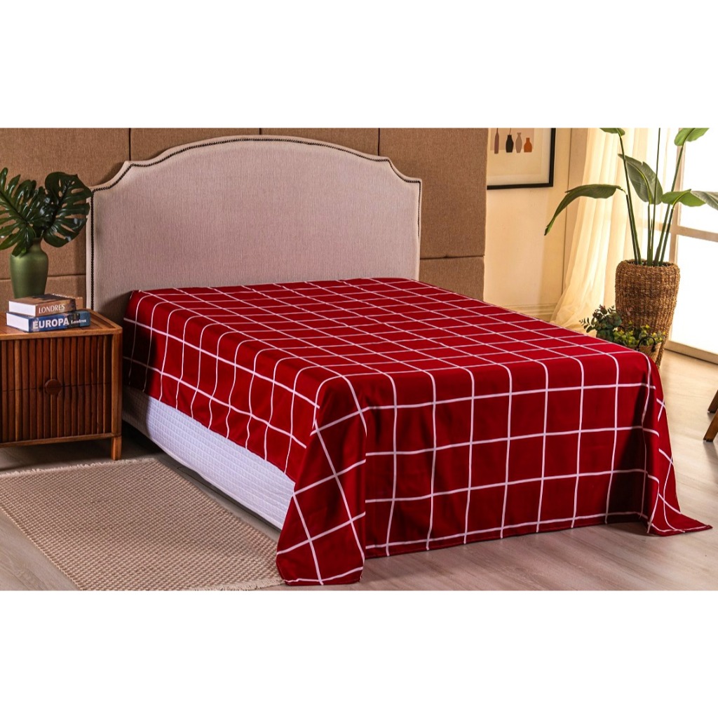 Lençol Casal Queen sem Elástico Superior 400 Fios Toque de Seda Estampado em Oferta na Shopee