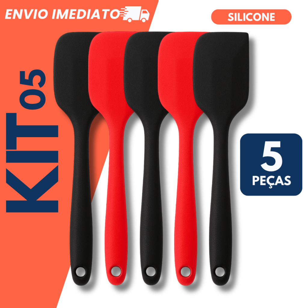 1/2/3 ou 5 Espátula Reta Pão Duro Silicone 27cm Prática Flexível Antiaderente Resistente Páscoa Multiuso