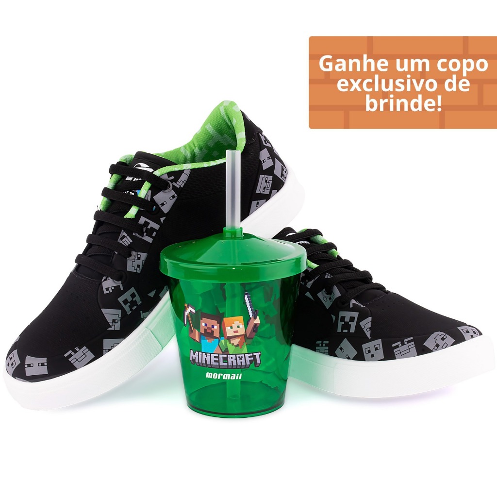 Tênis Mormaii Infantil Urban Free Kids Minecraft Original Preto