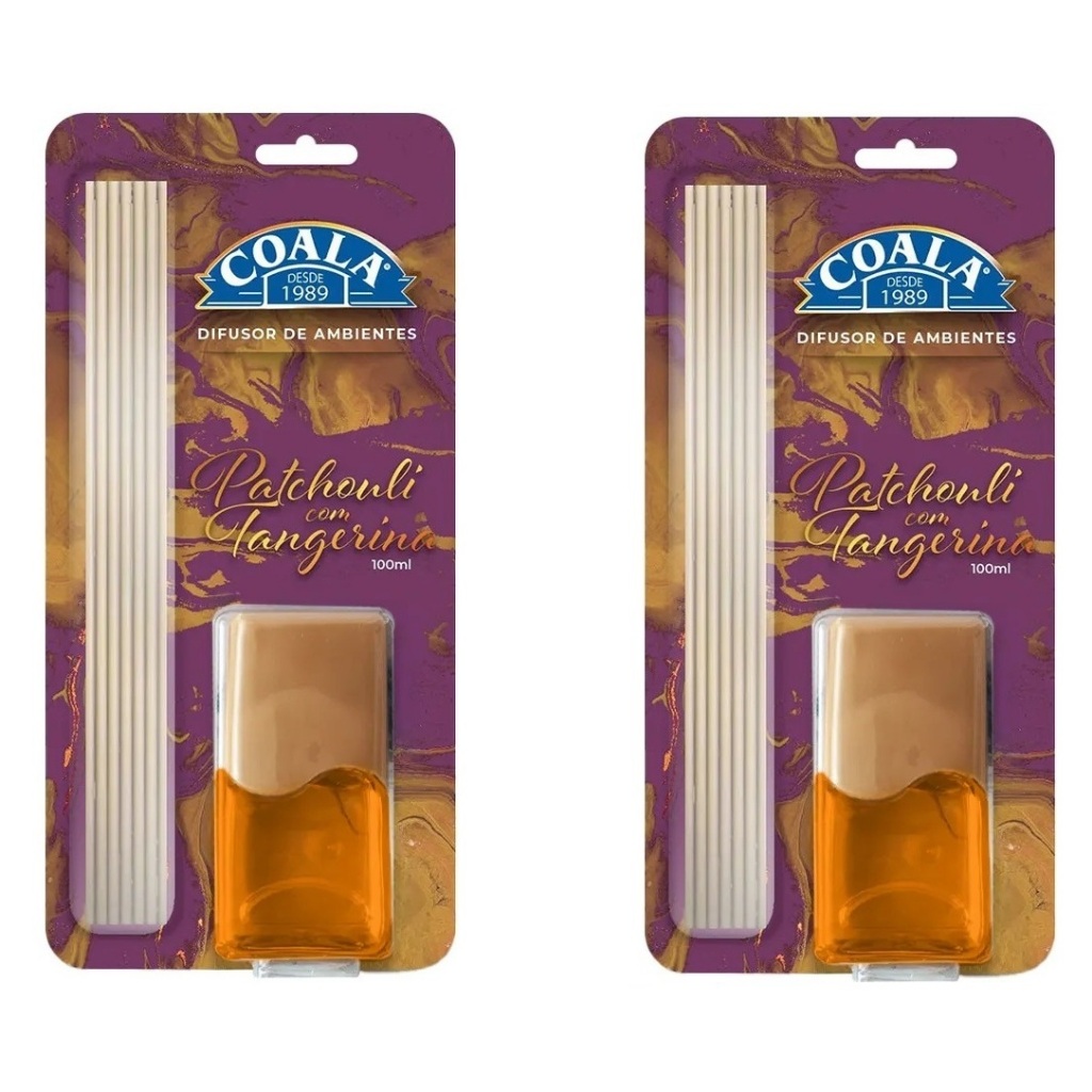 Kit 2 Coala Difusor de Ambientes Patchouli com Tangerina 100ML - Aromatizante - Varetas