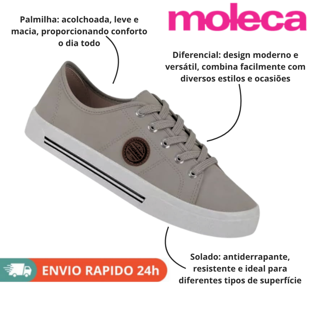 Tênis Feminino Adulto Moleca Moderno Leve Estiloso  Versátil Ref 5667.302