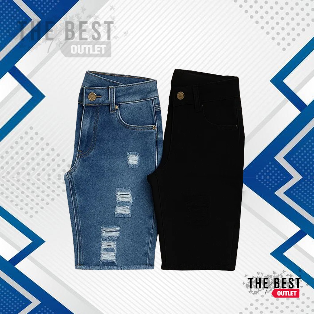 2 Bermuda Jeans Masculina Você Escolhe a Cor Shorts Rasgado Envio Imediato Pronta Entrega