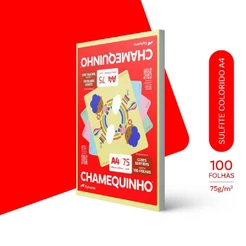 Papel sulfite A4 colorido 210x297 com 100 fls Chamequinho