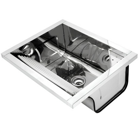 Tanque Docol Reto Aço Inox 35 Litros Sobrepor 63x51x26 Alto Brilho Com Válvula Alto Padrão Original