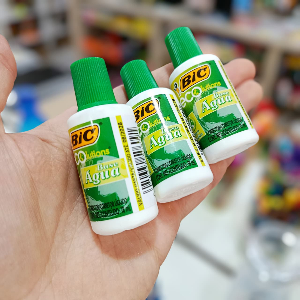 Corretivo Líquido Bic 18ml 3 Branquinho Escolar Secagem Rápida - Corretivo Pincel