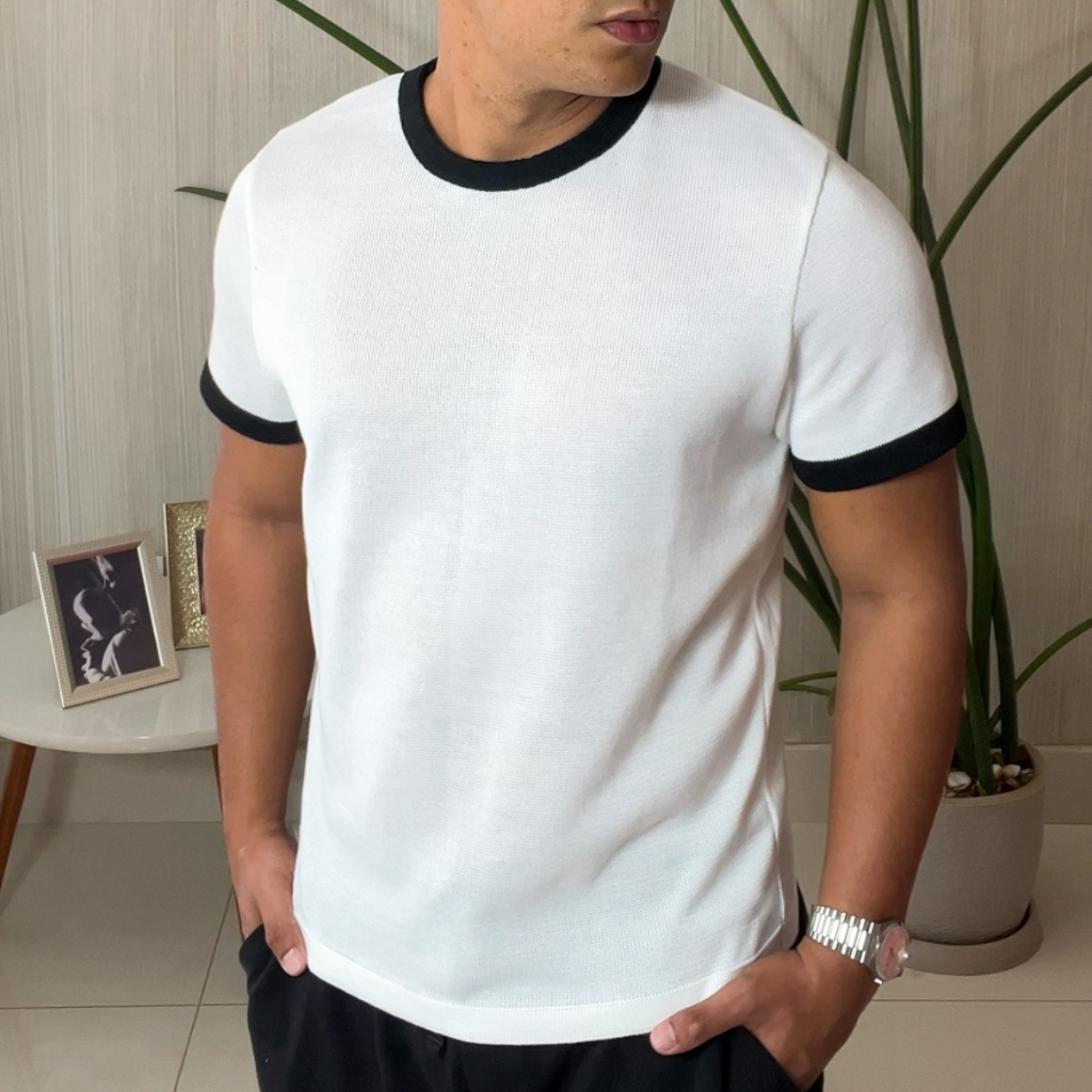 Blusa Preta e Branca Masculina: Onde Comprar | BuscaProdutos