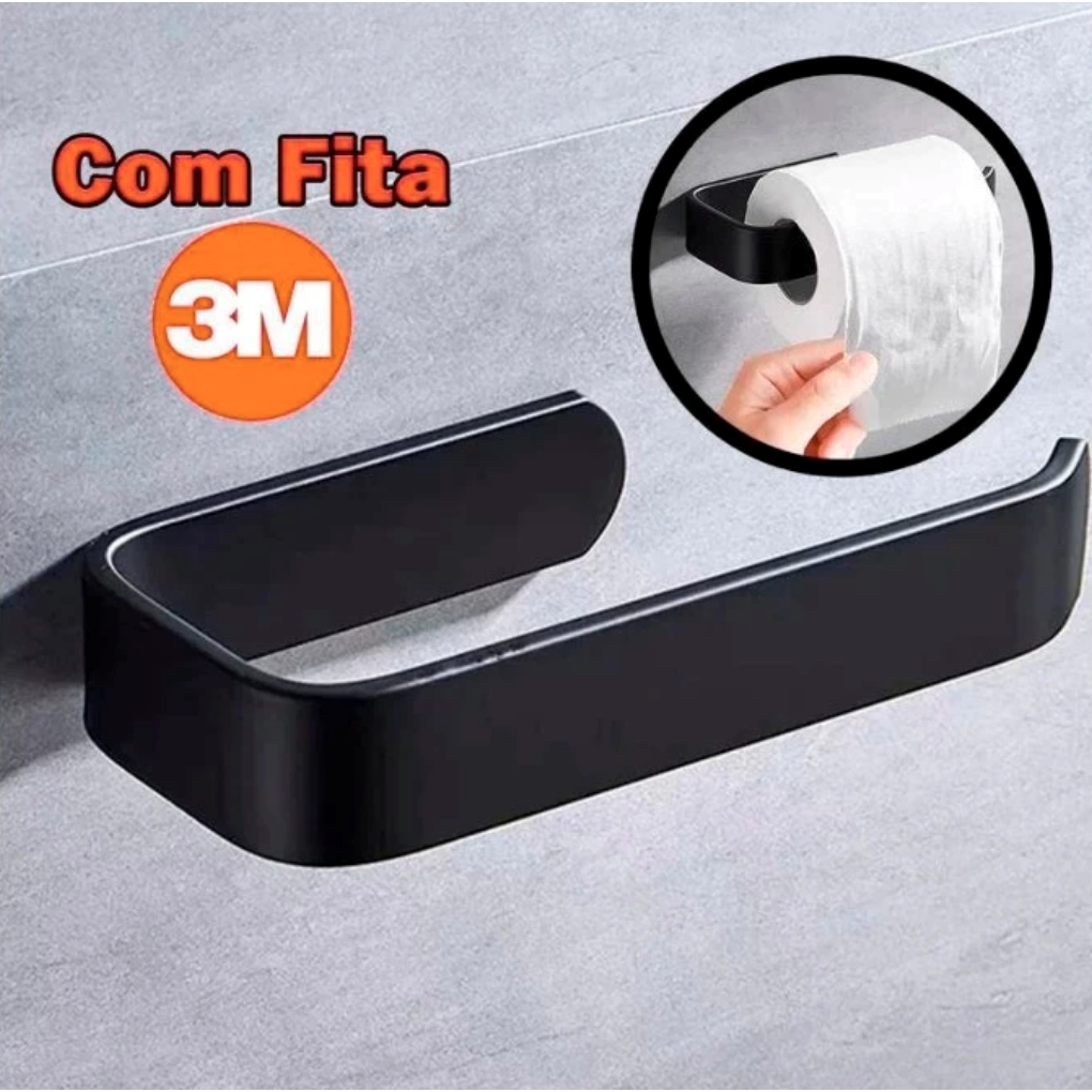 Porta Papel Higiênico Suporte Parede Armário Banheiro sem perfuração com Cola 3M em Oferta na Shopee