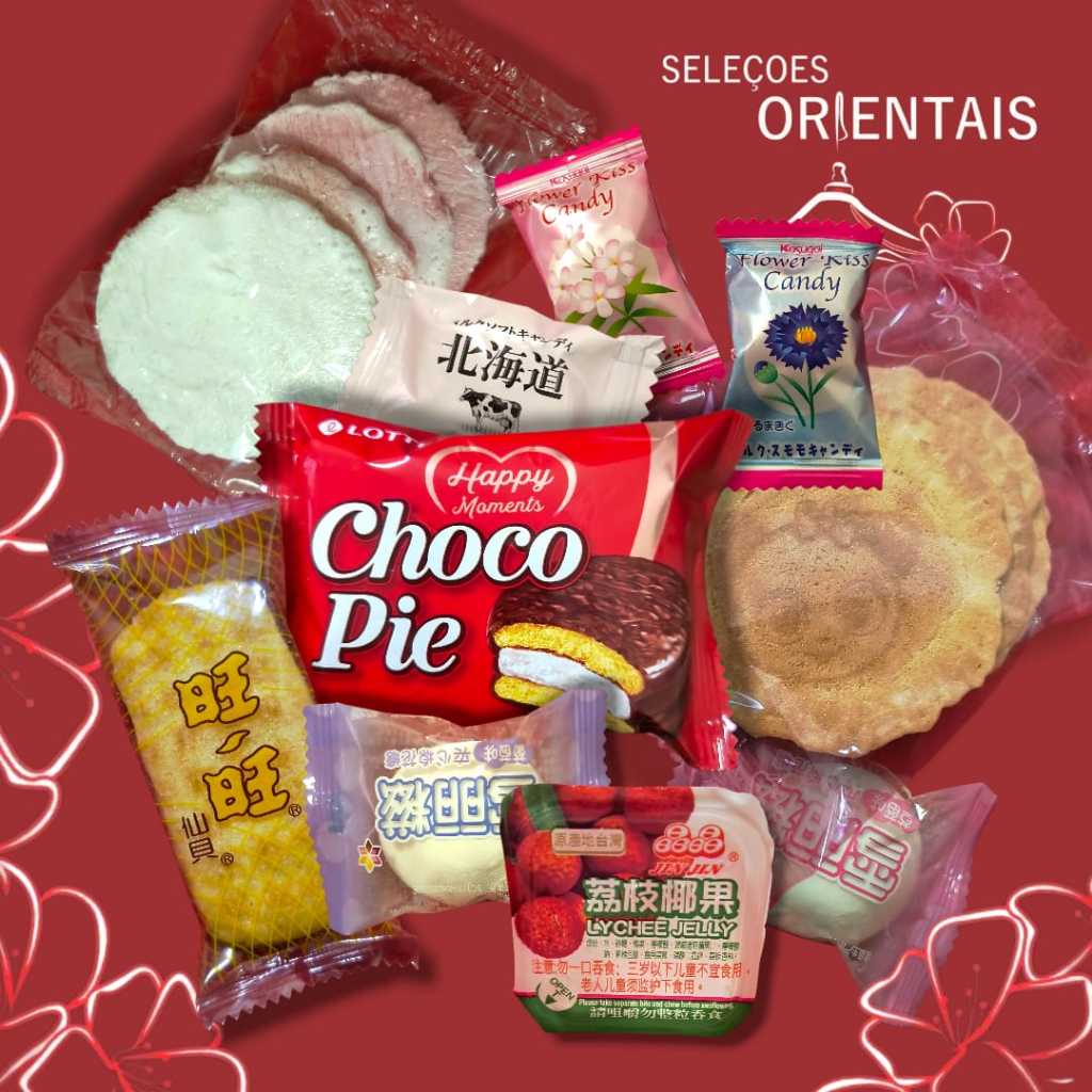 Kit Degustação de Doces Orientais + Choco Pie Coreano