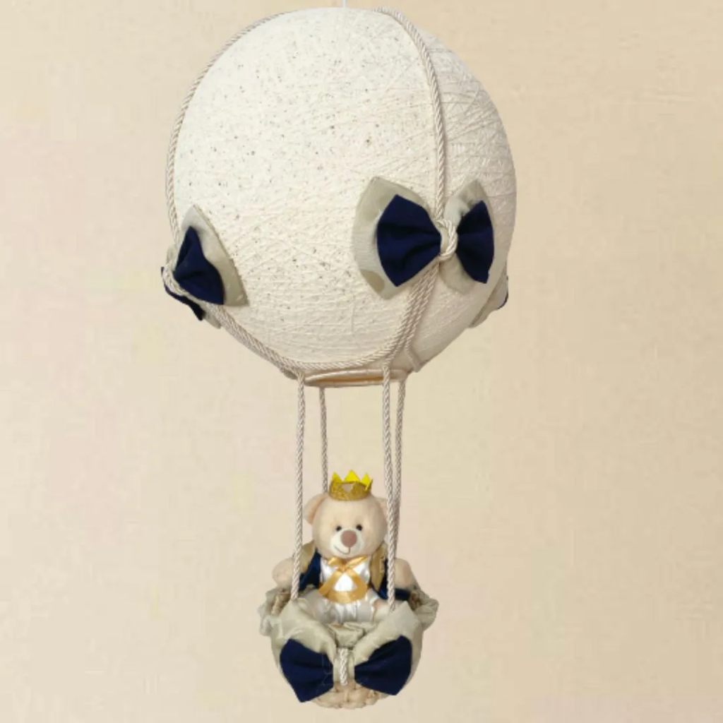 Lustre Balão (Azul Marinho) + Urso Rei (Azul Marinho) Bichos da Arca