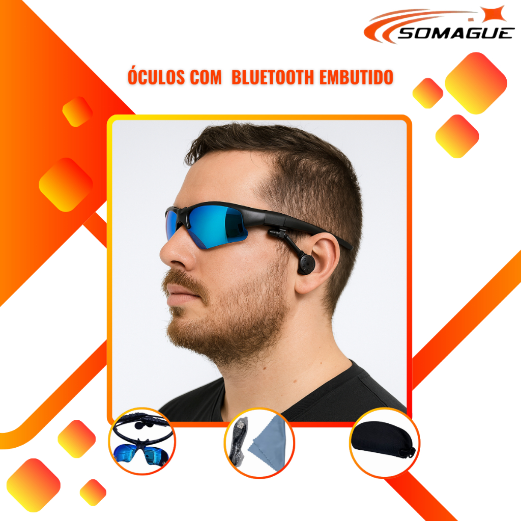 Óculos De Ciclismo Óculos De Ciclismo Óculos De Sol Bluetooth Portáteis Sem Fio Esportivos Óculos De Sol Fones De Ouvido