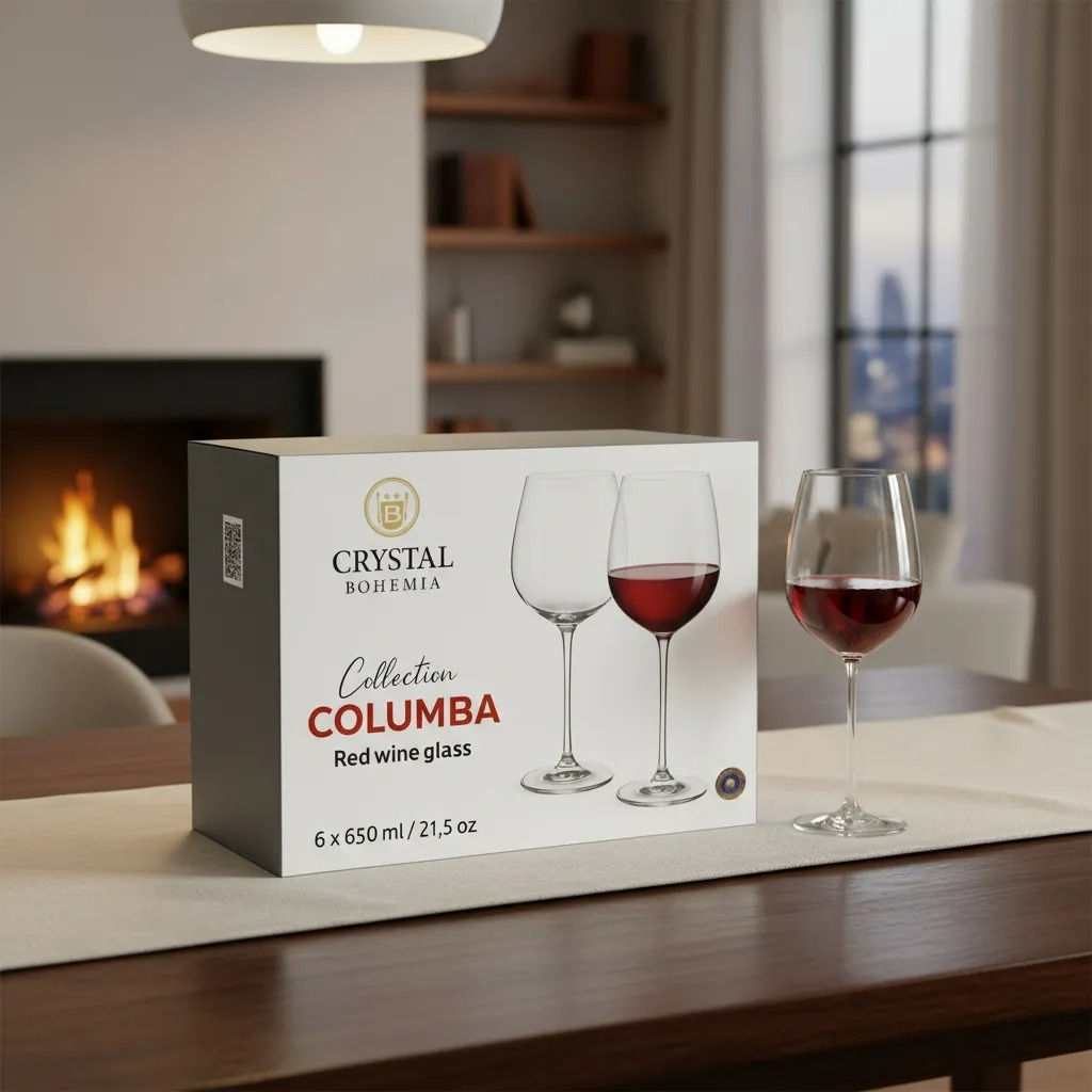 Jogo de 6 Taças Cristal Titânio Columba Xtra Vinho Tinto 640 E 650ml Bohemia + SACAROLHAS GRÁTIS