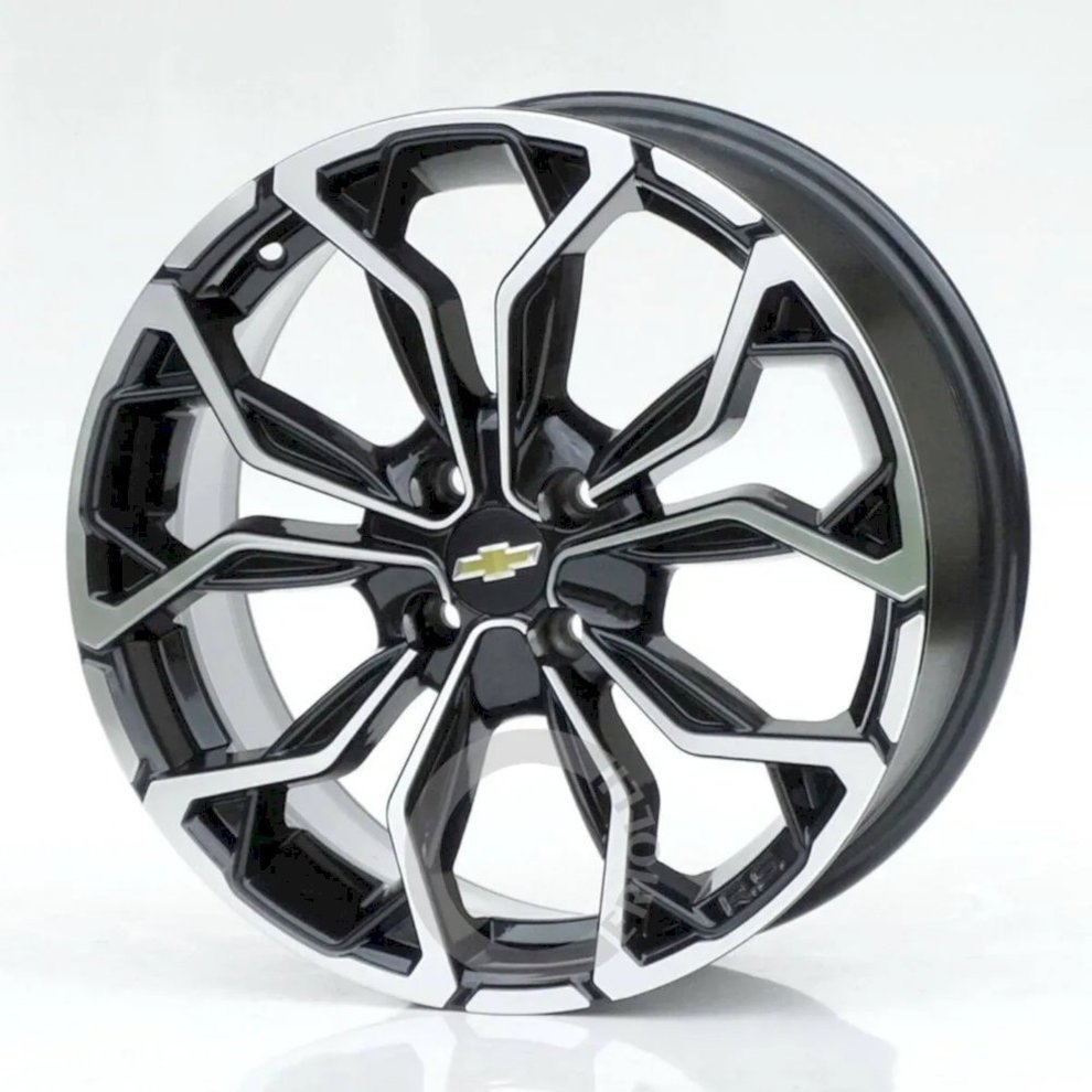 Kit 4 Rodas GM Aro 15x6 4X100 Chevrolet Cobalt Onix Celta Corsa Bicos de Brinde Preto com Diamantado M16