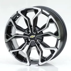 Kit 4 Rodas GM Aro 15x6 4X100 Chevrolet Cobalt Onix Celta Corsa Bicos de Brinde Preto com Diamantado M16