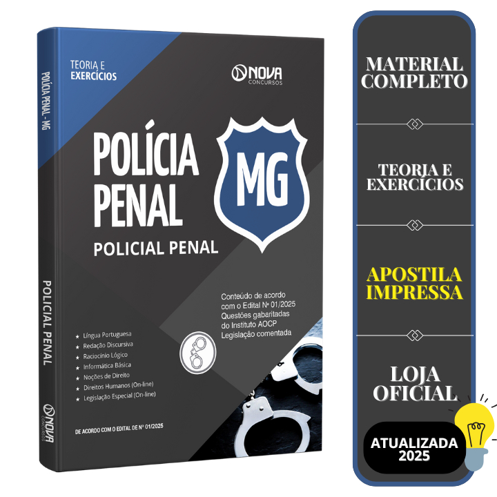 Imagem Apostila Atualizada Polícia Penal - MG - Policial Penal 2025 pp-mg