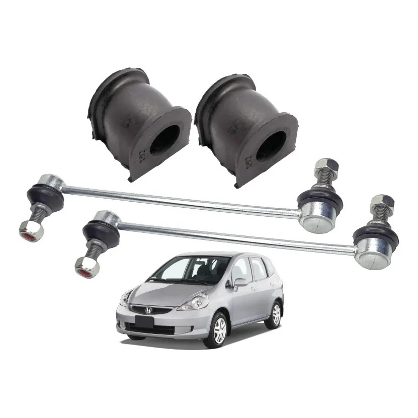 bieleta e bucha barra estabilizadora dianteira HONDA Fit 2004 a 2008 4 PEÇAS