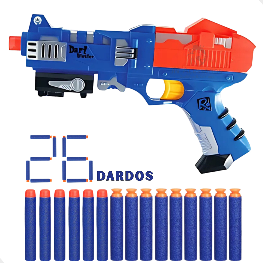 Pistola Lançador de Dardos Com 26 Refil Brinquedo Infantil