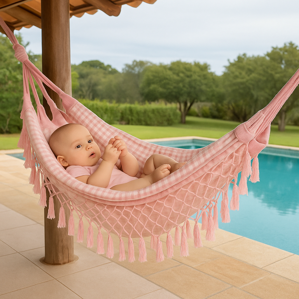 Redinha de Berço Mini Rede Para Bebe e Pet Momento de Relaxar Conforto e Segurança