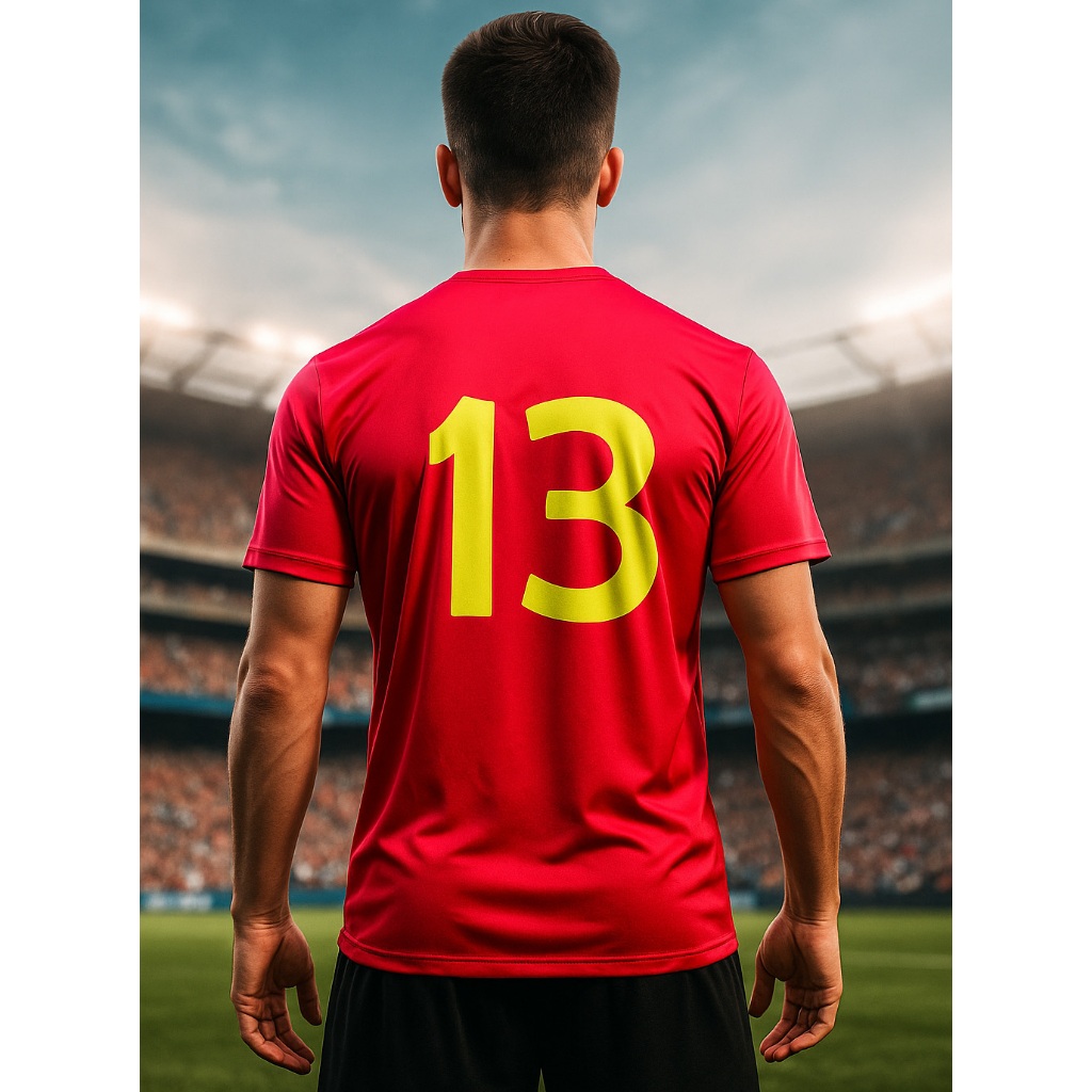 Camisa Esportiva Dry Fit Brasil Torcedor Gola Redonda Com Numero 13