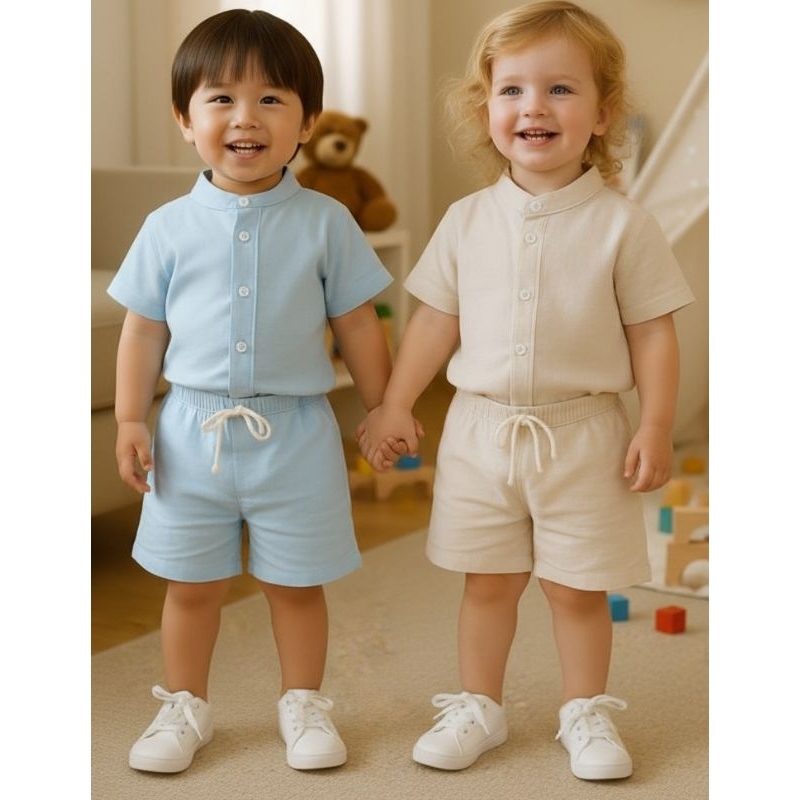 Conjunto mauricinho infantil  menino gola padre linho casamentos, congresso em Oferta na Shopee