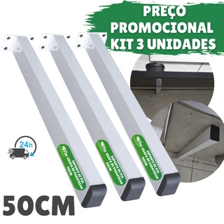Kit 3 Grapa Suporte De Pia De Parafusar 50cm Mão Francesa Para Mesa Bancada Tanque