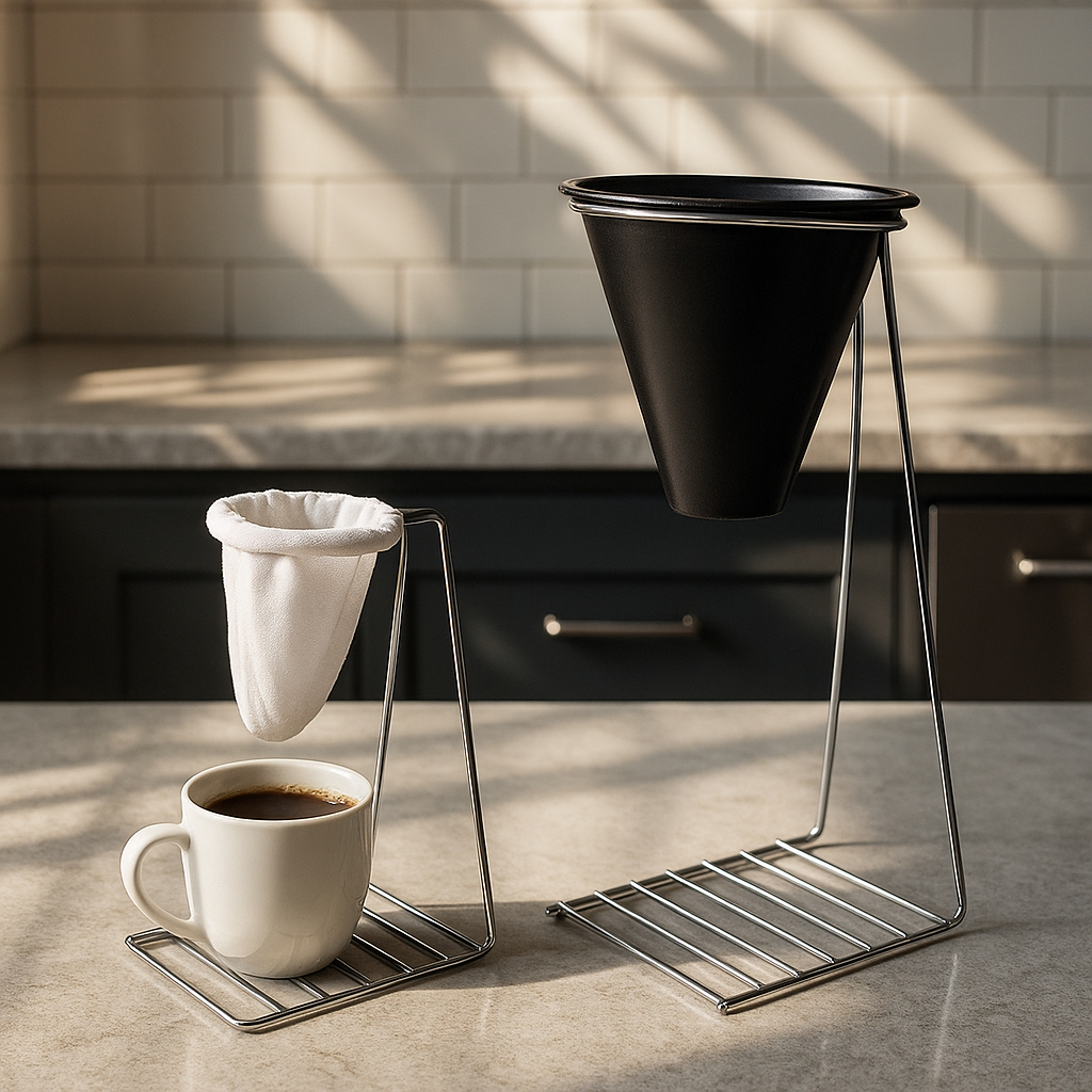 Suporte Coador de Café Mini Individual ou Grande 33cm Cromado Resistente Cozinha Águia de Aramados em Oferta na Shopee