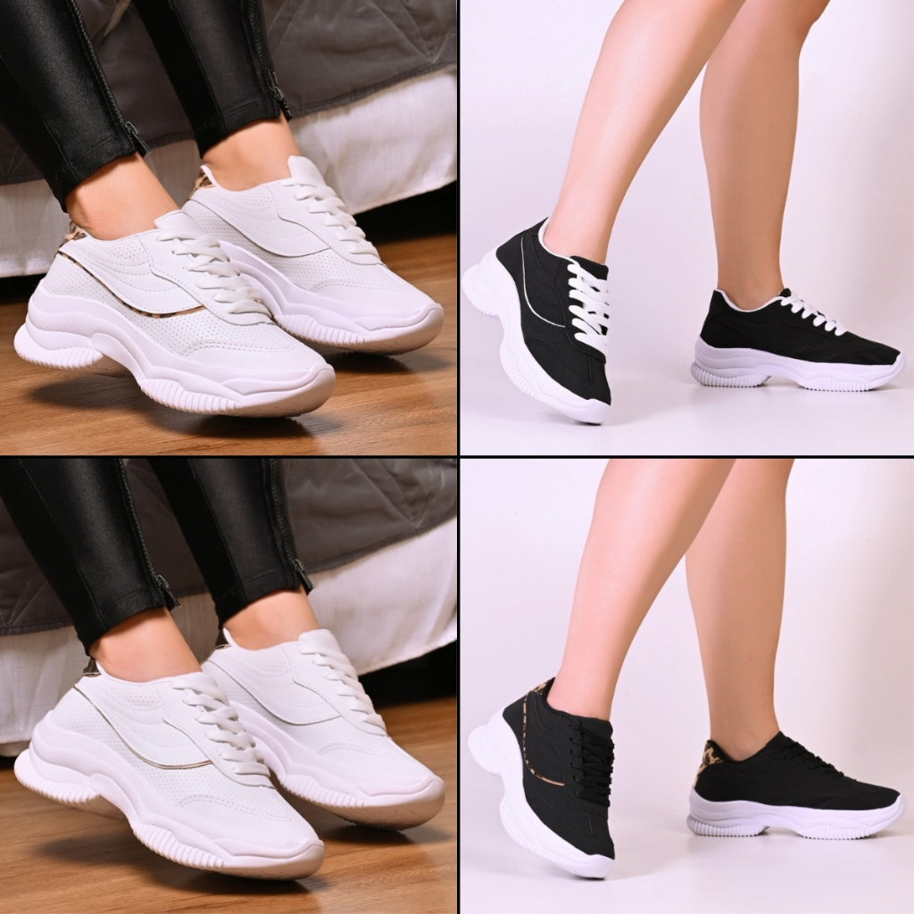 Tênis Feminino Blogueira Plataforma Conforto Para Passeio e Trabalho