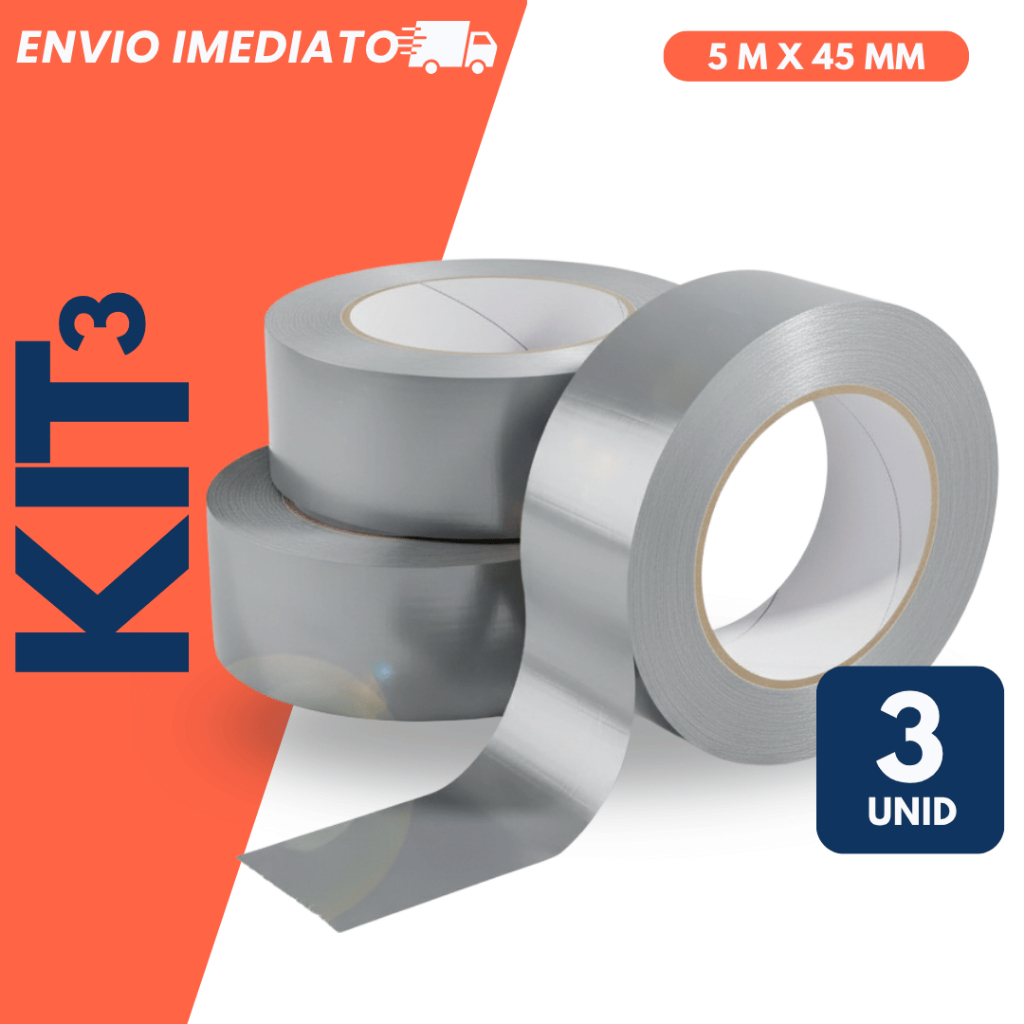 Kit 3 Fita Silver Tape Reforçada 5m Cinza Multiuso Reparos Consertos Rápidos Vedação Fixação em Oferta na Shopee