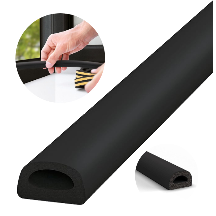 Fita Veda Frestas Adesivo 6mm Preto Isolamento Térmico Vedação Porta Janela 6m em Oferta na Shopee