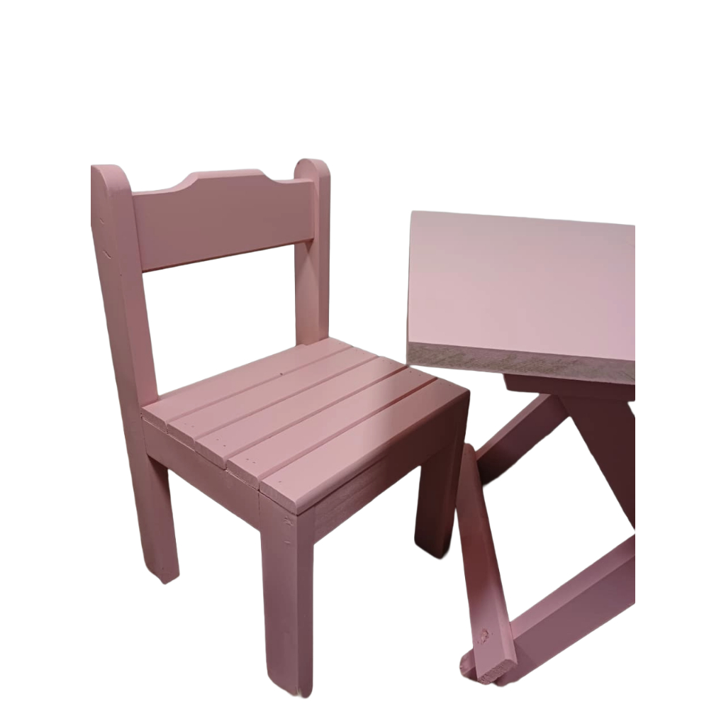 Mesa Dobravel Infantil Criança Atividades 45x45 Rosa Menina — imagem 2 de 2