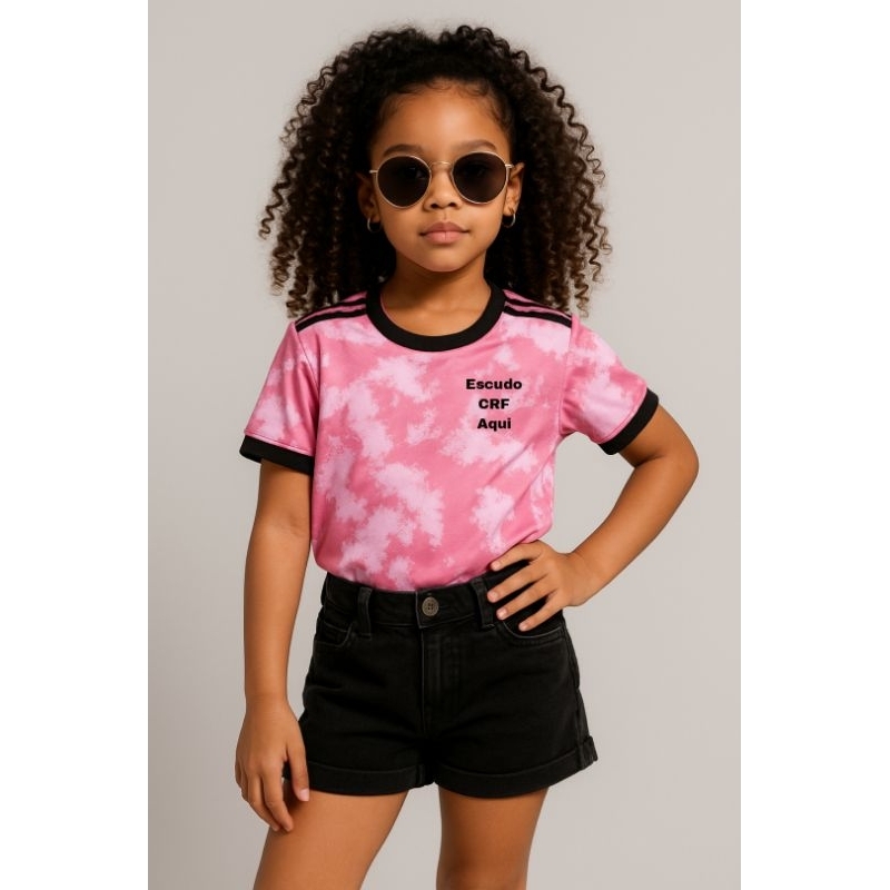CAMISA INFANTIL MENINA ROSA F. L. A.