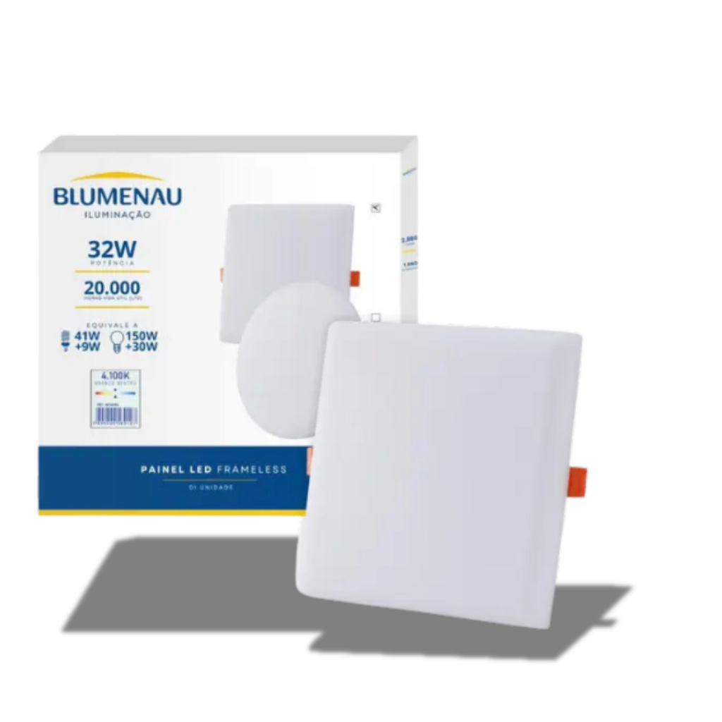 Painel Plafon Quadrado Frameless 32w Borda Infinita Sobrepor e embutir / 6500k ou 4000k ou 3000k Blumenau Iluminação em Oferta na Shopee