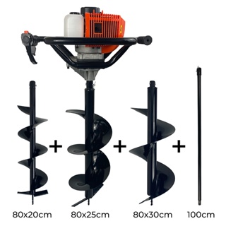 Perfurador de Solo a Gasolina 52cc 2,5HP com Brocas e Extensor Carbon Fak em Oferta na Shopee