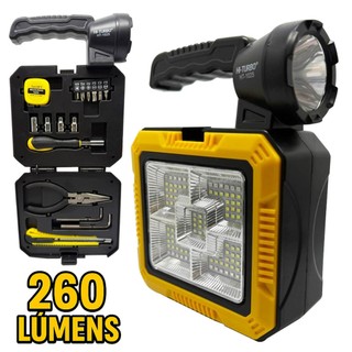 Lanterna Solar Com Caixa De Ferramenta Power Bank Recarregável LED Acampamento Pesca Acampamento