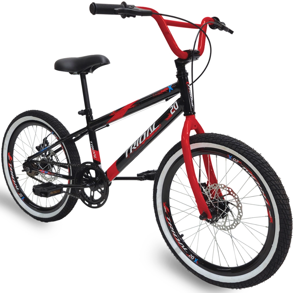 Bicicleta Aro 20 Infantil Cross Freeride com Freio a Disco Tridal Bike