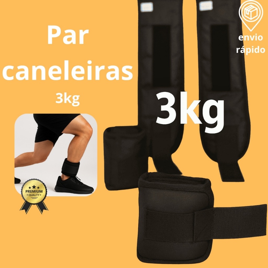 Caneleira de Peso 3kg Profissional Tornozeleira Par Academia Fitness Treino de Perna em Oferta na Shopee