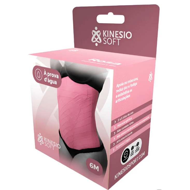 Bandagem Elástica Adesiva KinesioSport SOFT 5cm X 6m, Rosa