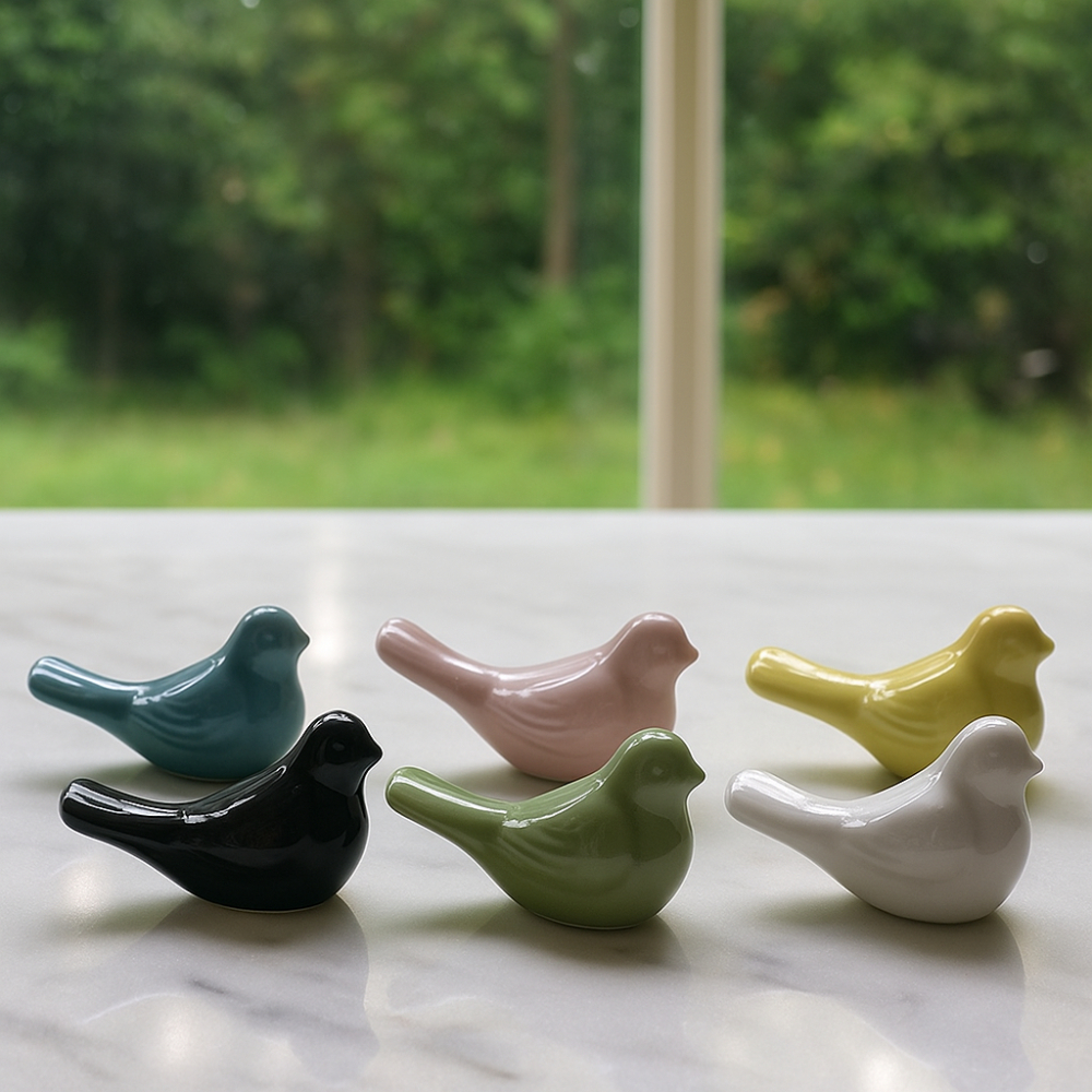 Kit 3 Passarinhos Porcelana Decorativo Casa Jardim Decoração Ambiente Casa Escritório Padaria em Oferta na Shopee