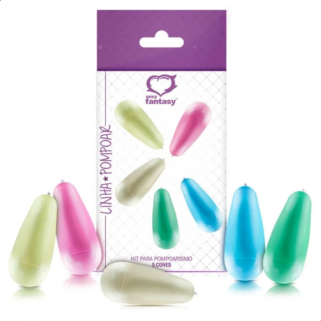 Kit Cones Peso 20g á 70g Plug Pompoarismo Pompoar Treino Exercícios Fisioterapia Pélvica Vaginal