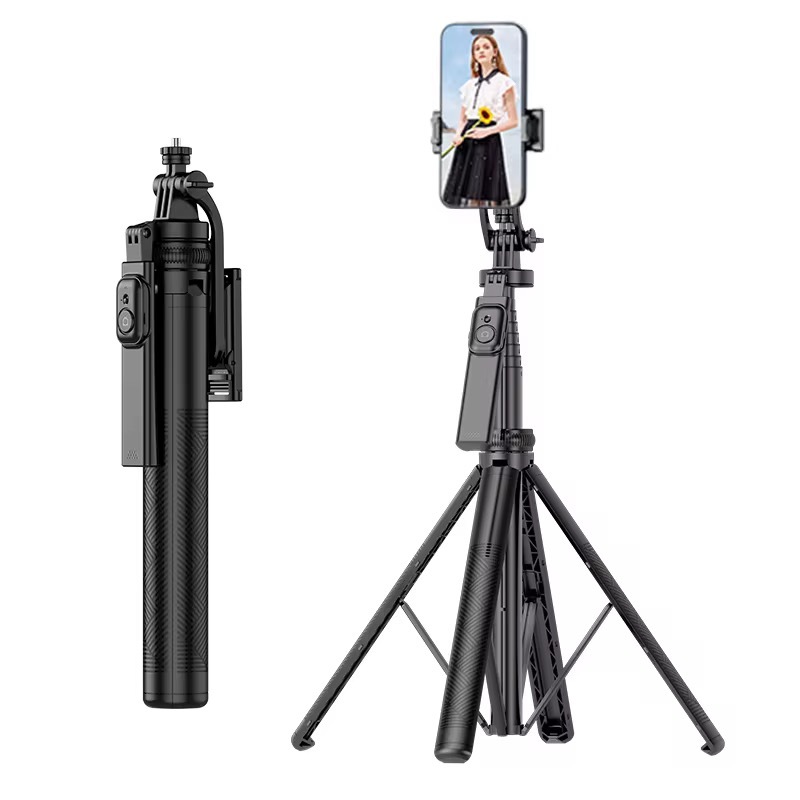 Bastão De Selfie com quadrapé  Controle Bluetooth 1.8CM foto e vídeo com antivibração e estabilizador portátil MZP-305