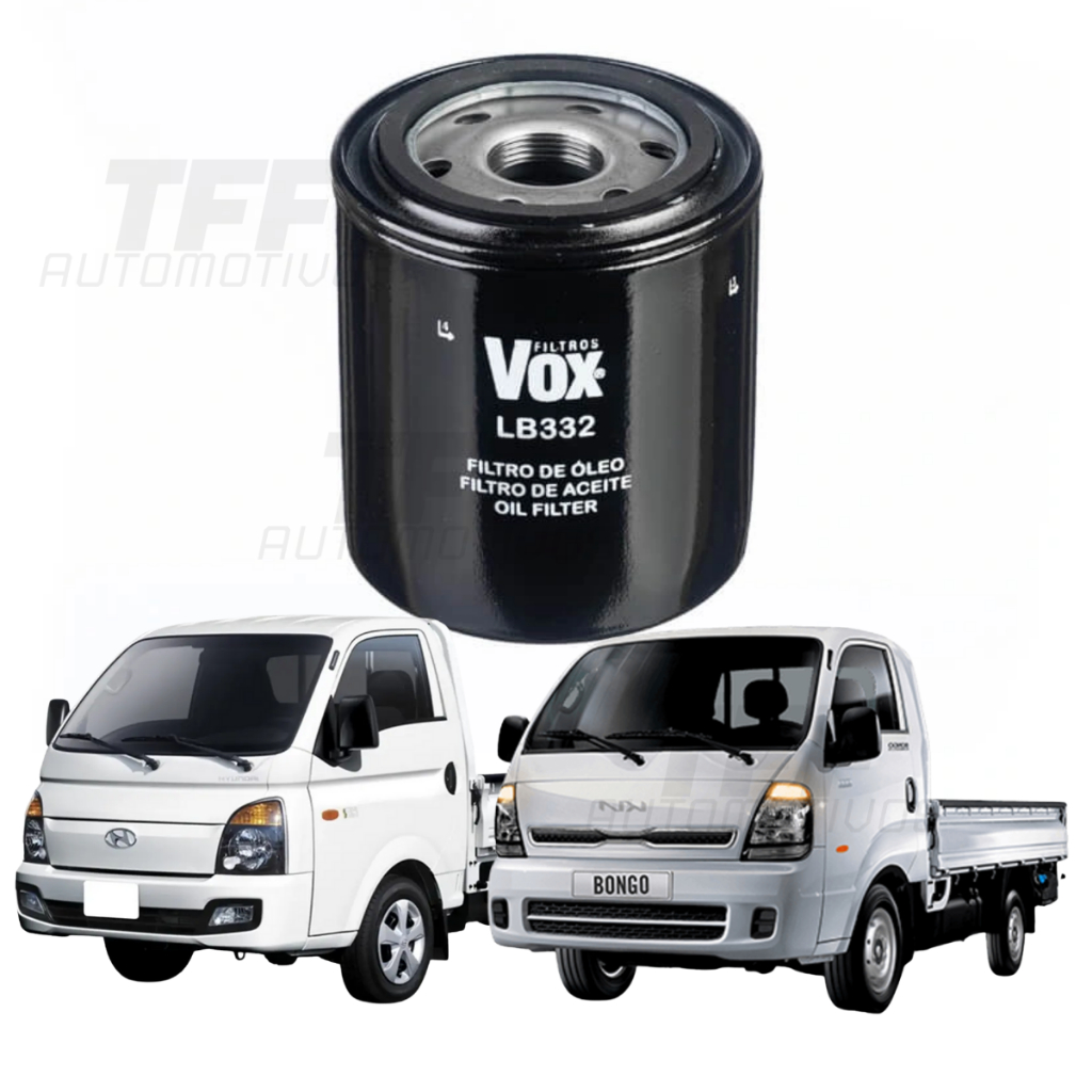 Filtro de Óleo Motor Hyundai HR | Kia Bongo | 2.5 16V Diesel - Vox Filtros LB332 (JFO0505P/OC1224)