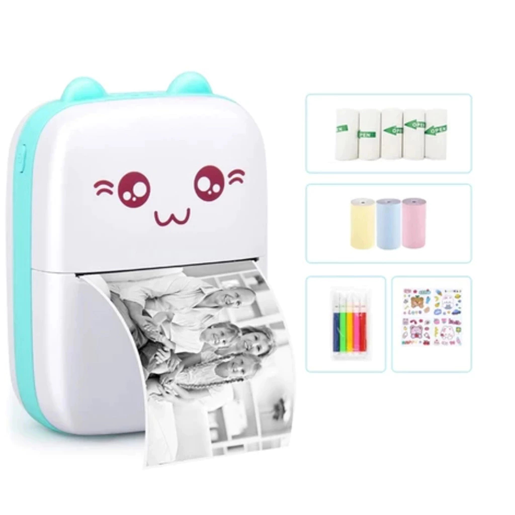 Mini Impressora Térmica Portátil Desenho Animado Foto Impressora De Impressão Sem Fio Para Android Ios-LEGAL