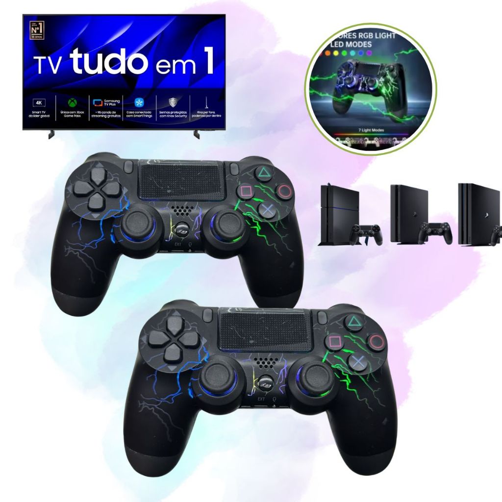 Kit 2 Controles Para Tv Samsung Gaming Hub Game Pass Xbox Pc P4 Lançamento