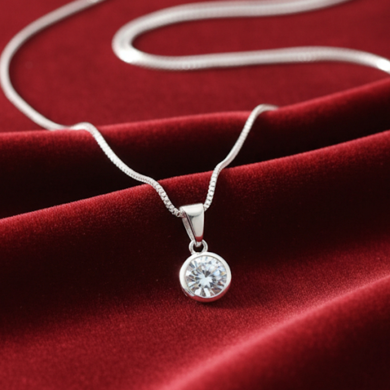 Colar Ponto de Luz Prata 925 Banhado Cordão Zircônia Solitária Anti Alérgico Feminina Delicada (45cm) em Oferta na Shopee