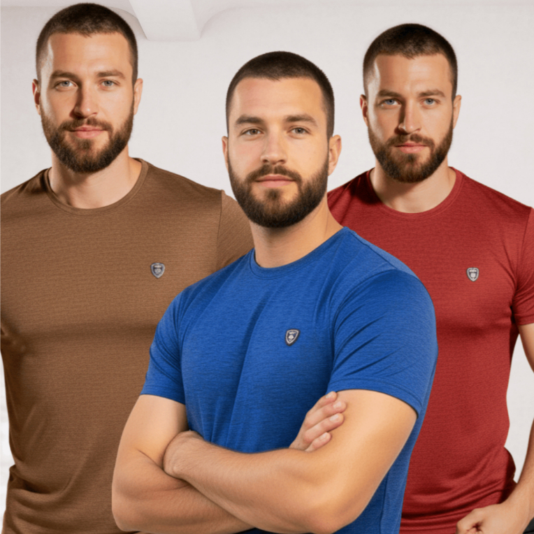 Kit 3 Camisetas Masculinas Dry Fit Manga Curta para Academia Treino Casual Fitness Esportiva Leve